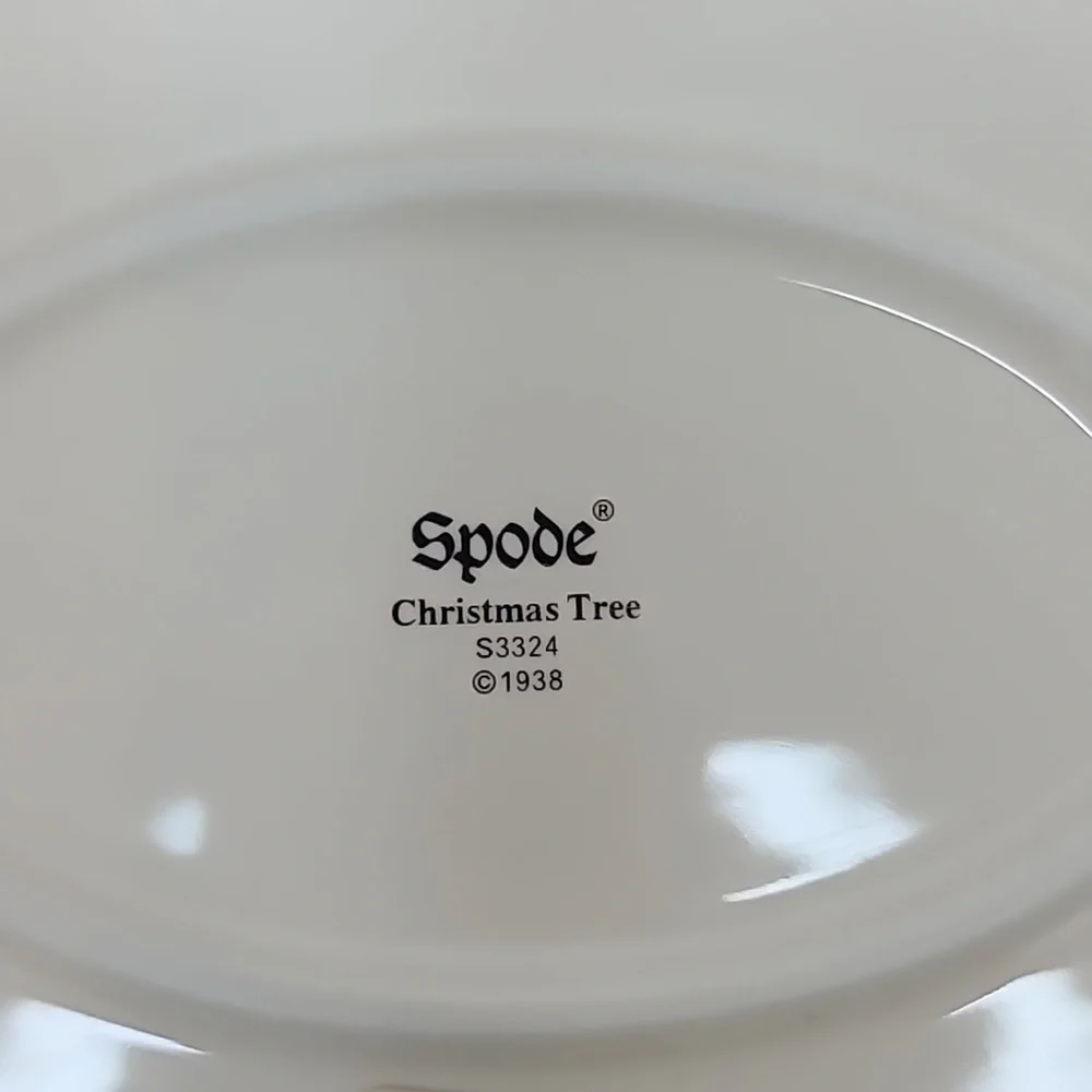 Spode Christmas Tree Mint Vintage Collectible Large Scallop/Fluted Oval Platter